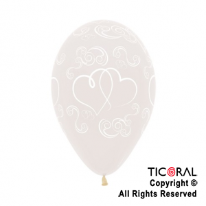 GLOBO S R12 INF CRISTAL TRANSPARENTE CORAZONES CRUZADOS x 50